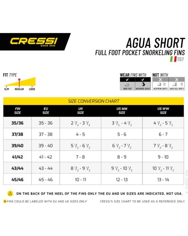 Aletas Cressi Agua Short Azul | Compactas, Cómodas y Versátiles para Piscina y Mar - Image 7